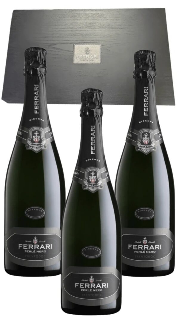 Trento DOC Verticale Legno Perlè Nero 3 annate 2003-2004-2005 Ferrari 3 bot